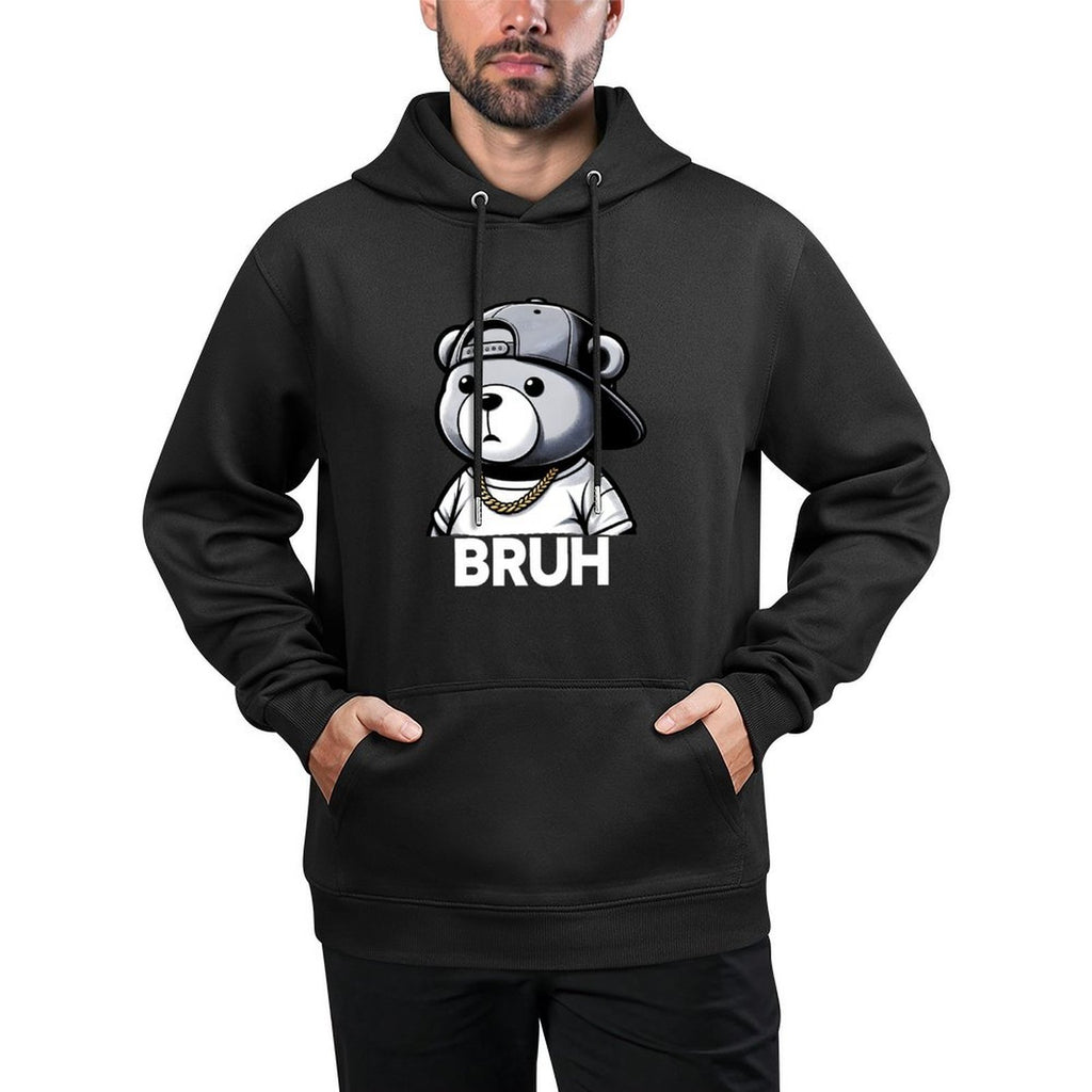 Bruh Meme Hip Hop Teddy Bear Funny Boysns Mensnager Layering Staple Hoodie