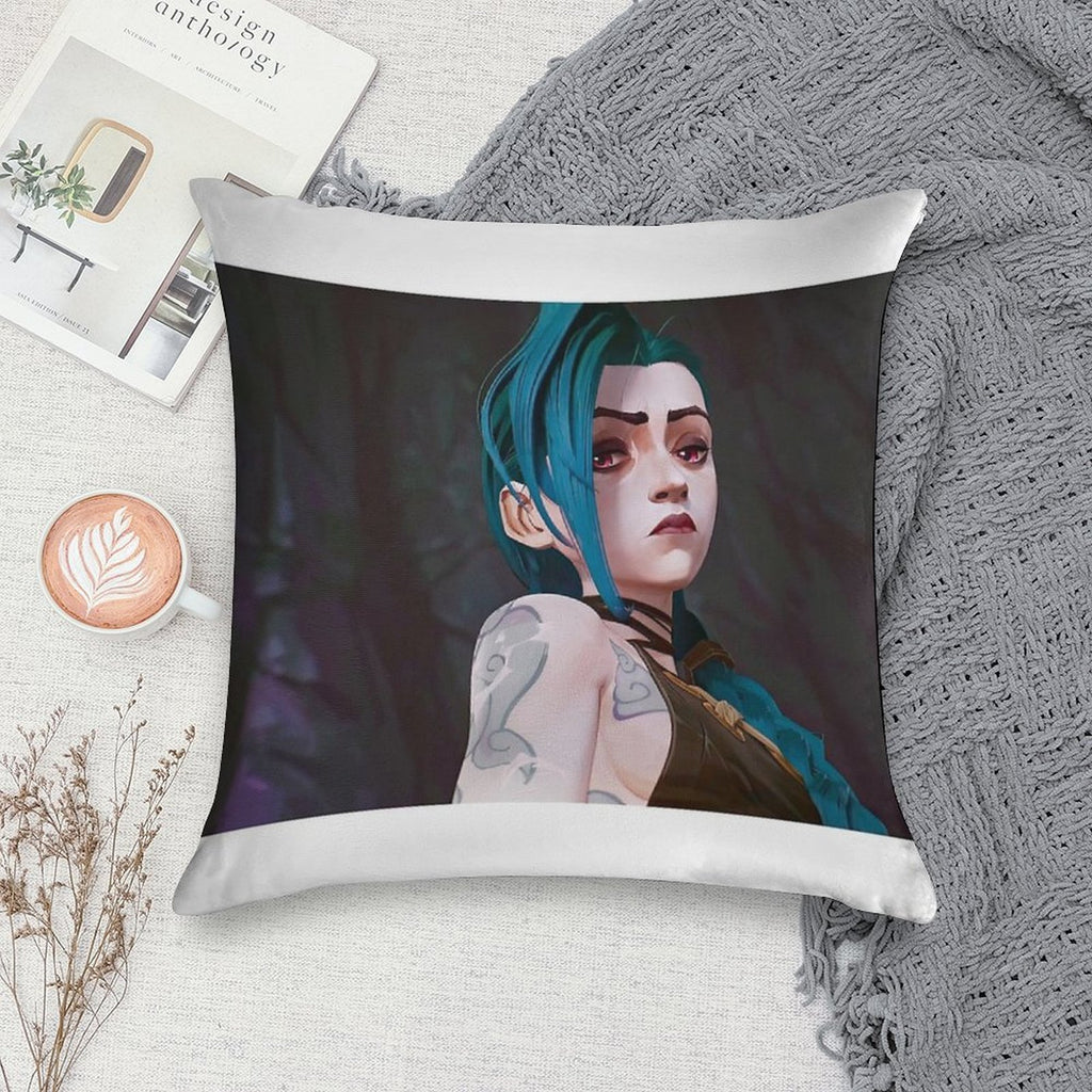 Jinx - Arcane Soft Hidden Zipper Throw Pillow