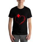 Maple Leaf Heart Canada Pride Vacation Travel Canadian Gift  Affordable Price T-Shirt