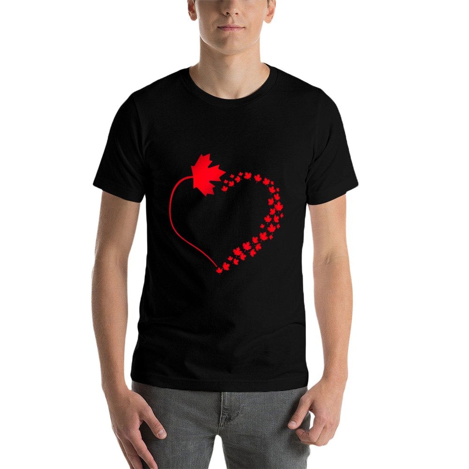 Maple Leaf Heart Canada Pride Vacation Travel Canadian Gift  Affordable Price T-Shirt