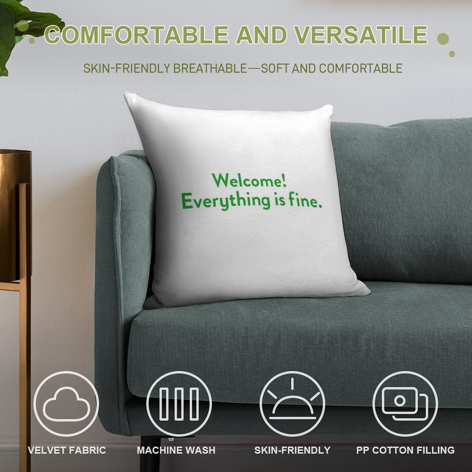 The Good Place Welcome Wall Soft Fade-Resistant Throw Pillow