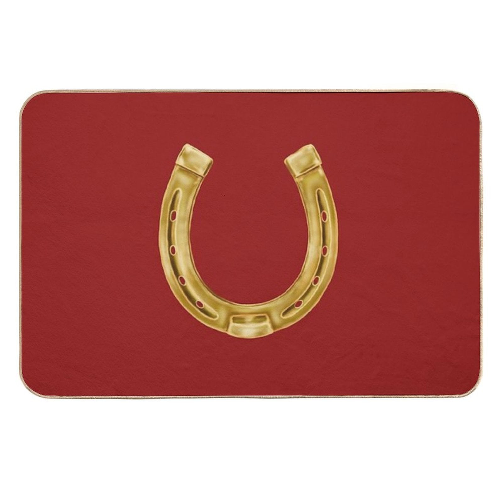 Cowboy Luck Horseshoe Art  Easy Maintenance Bath Mat