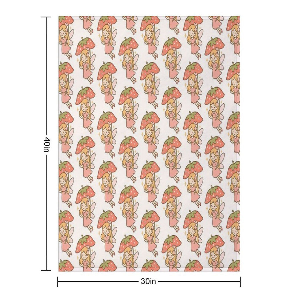 Cute Strawberry Fairy All-season Throw Blanket