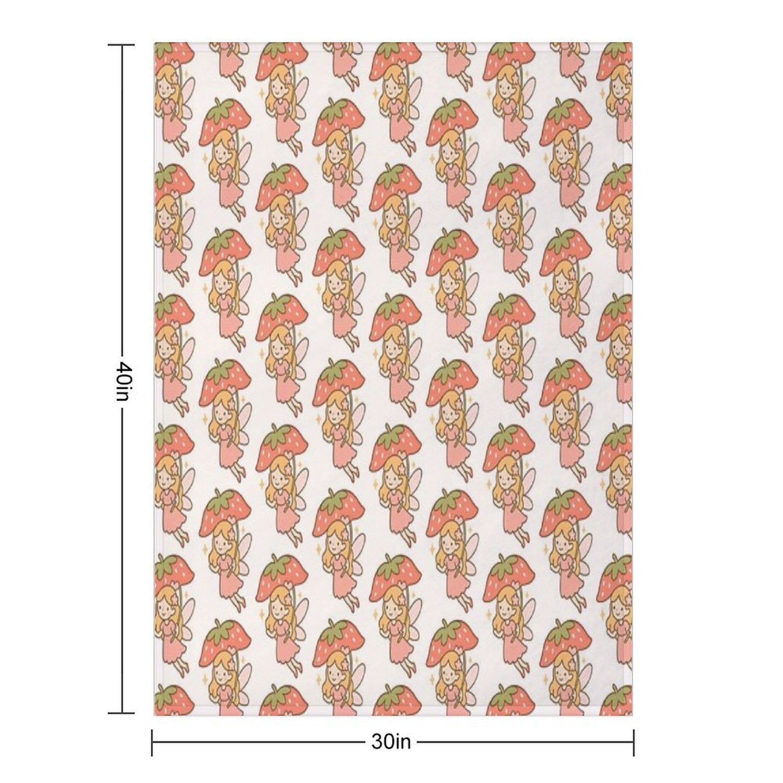 Cute Strawberry Fairy All-season Throw Blanket