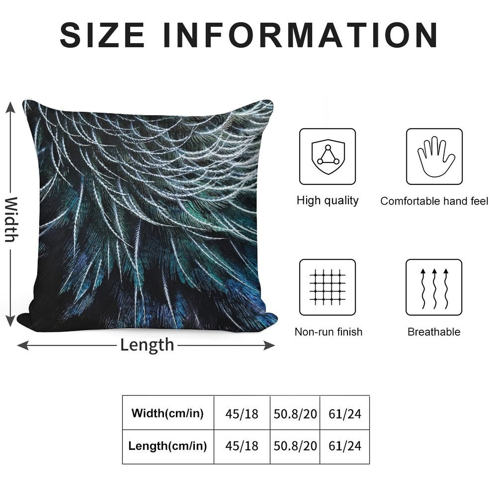 Tui Feathers Soft Durable Construction Throw Pillow