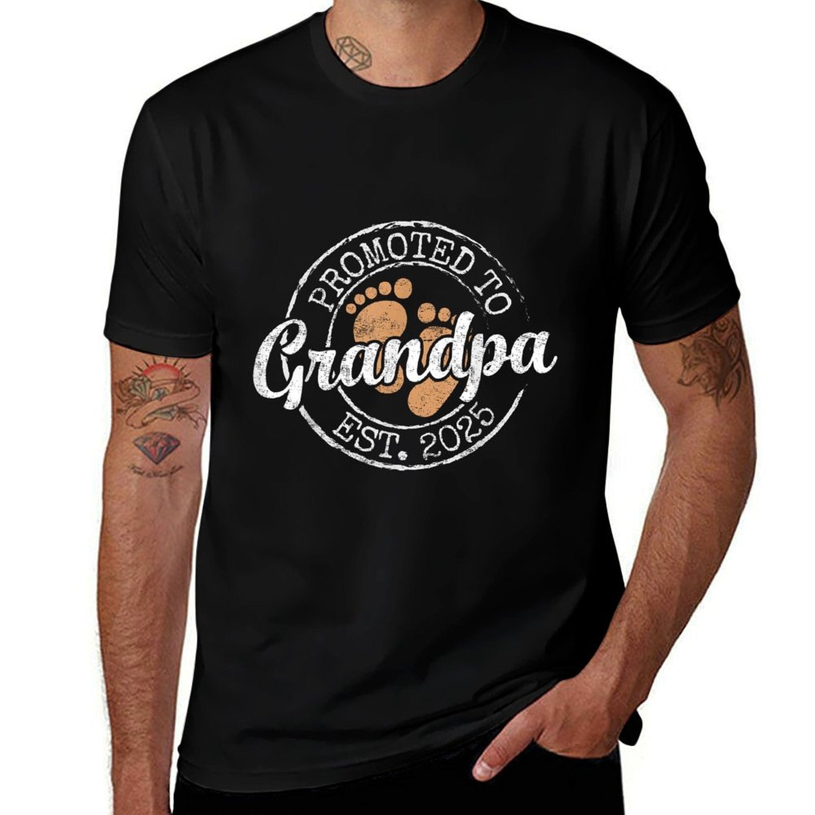 Promoted To Grandpa Est 2025 Soon To Be Grandpa Gifts Poppop  Wrinkle-resistant T-Shirt