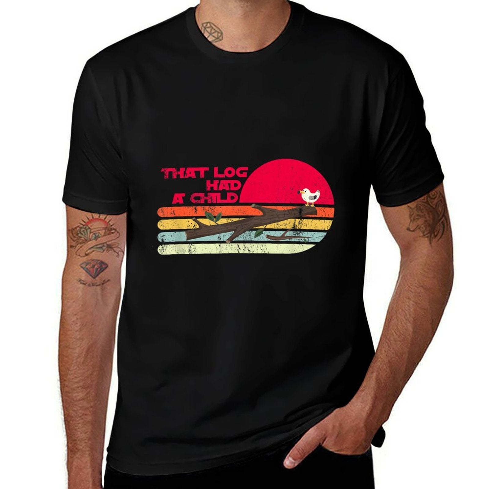 Seagulls That Log Had A Child Dank Meme Stop It Now Dad Joke  Ribbed Collar T-Shirt