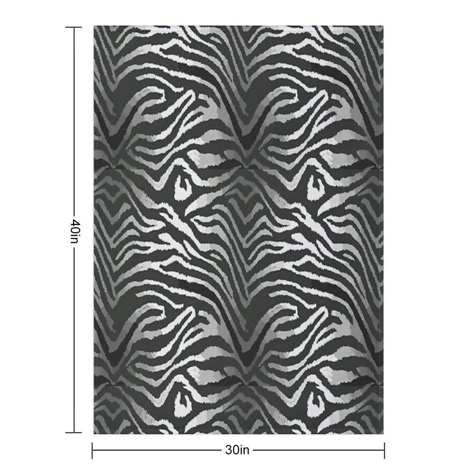 Black And White Seamless Pattern with Tiger Skin, Seamless Tiger Stripe Pattern, Wild Animal Tiger Head Face Mascot Design Vecto Quick-dry Throw Blanket