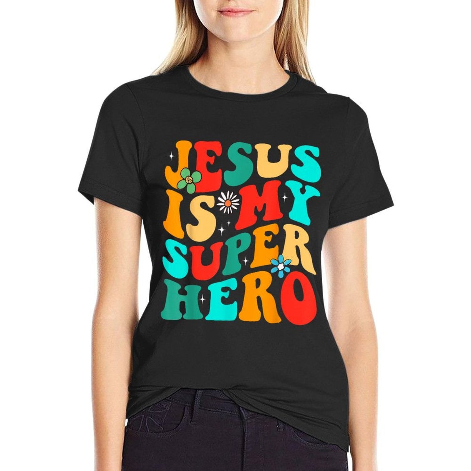 Jesus Is My Superhero Christian Religious Comfortable T-Shirt