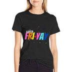 Happy Fri-Yay Friday Lovers Funny Teacher FriYay Men Women Girls Kids  Heathered Texture T-Shirt