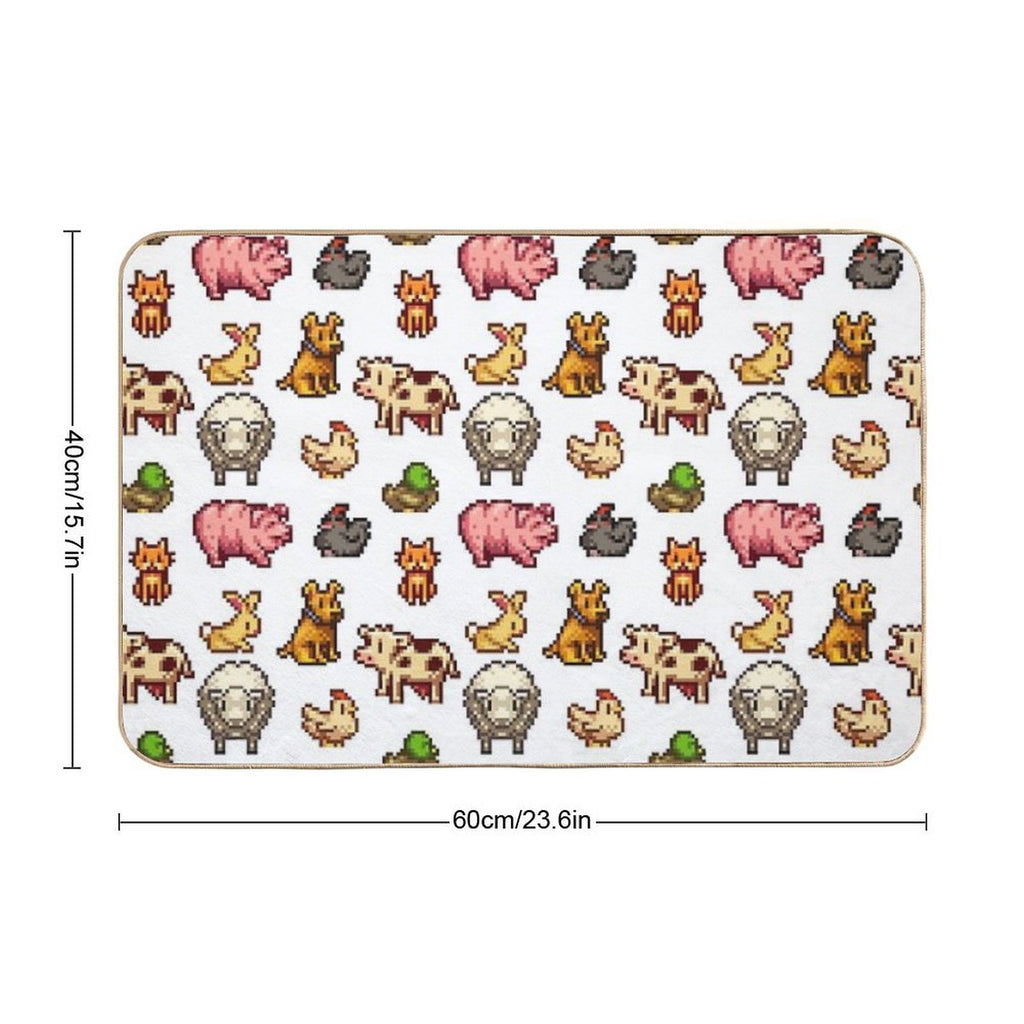 Stardew Valley Animals Durable Bath Mat