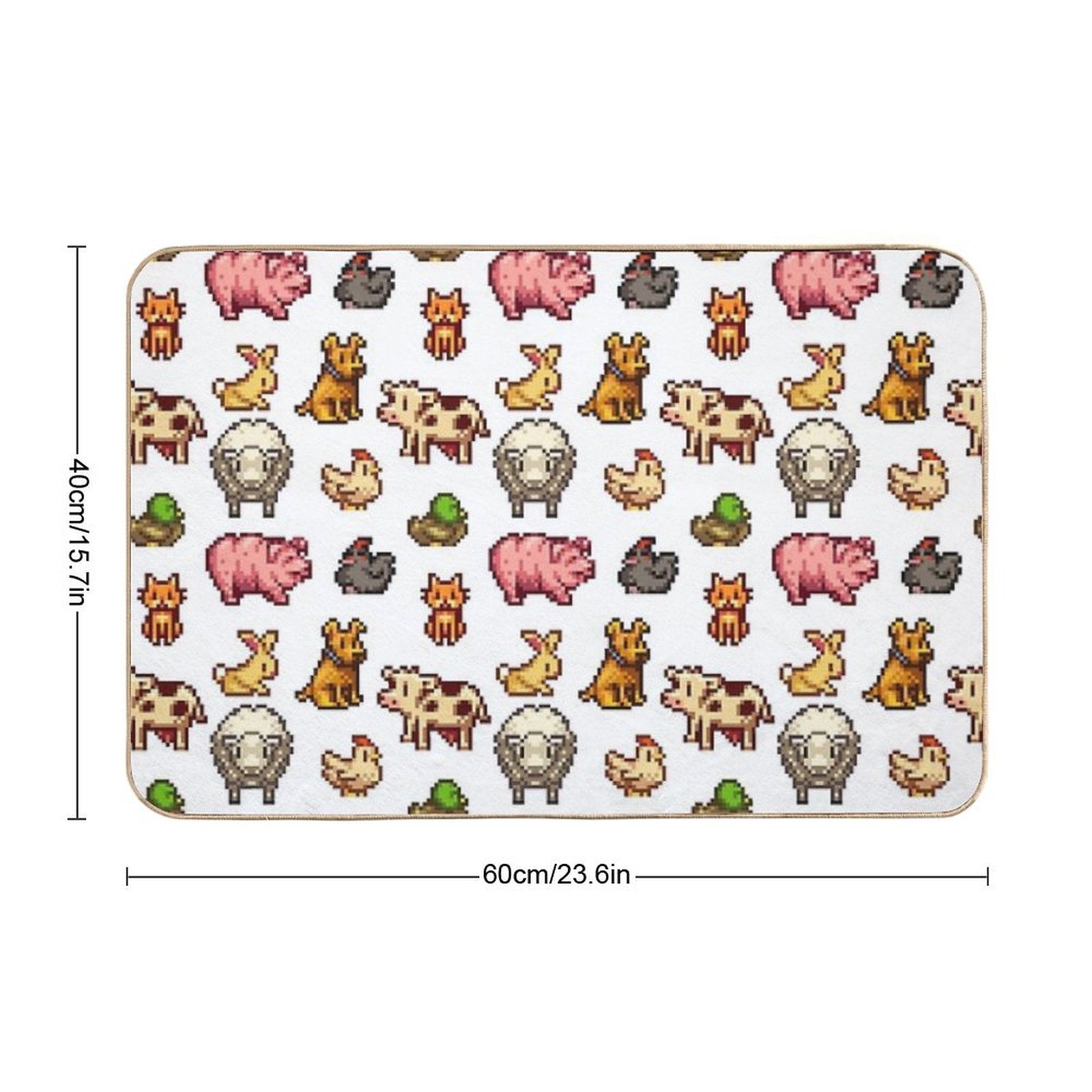 Stardew Valley Animals Durable Bath Mat