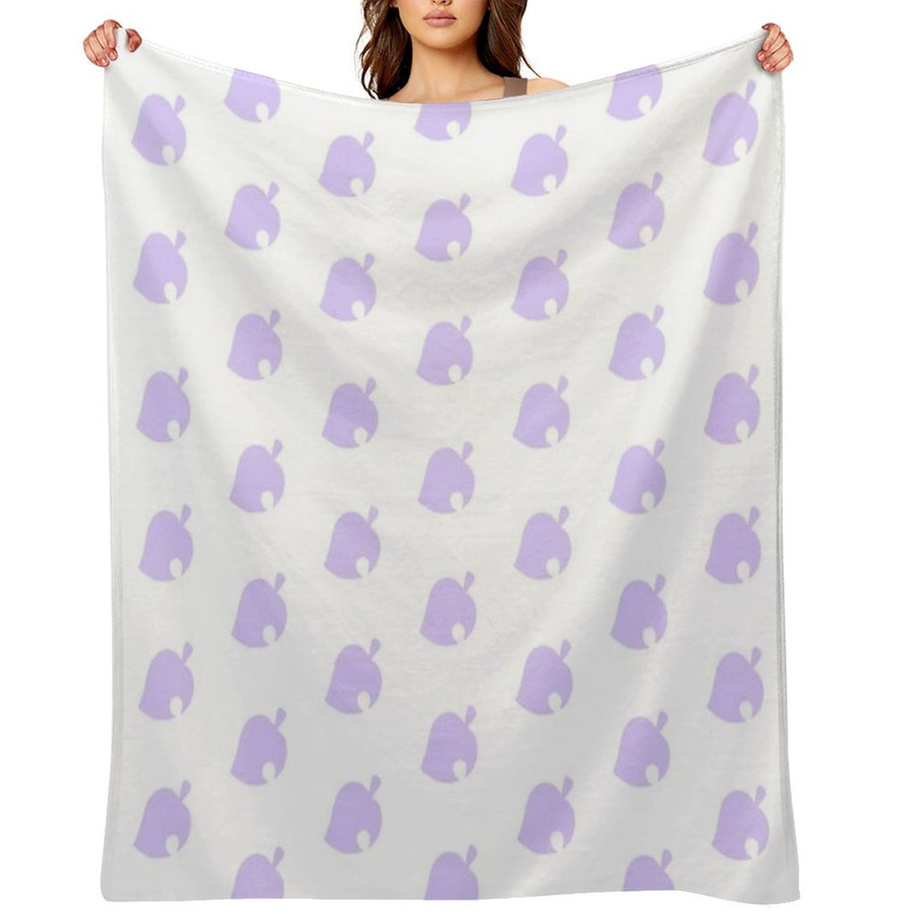 Lilac Animal Crossing Leaf Durable Throw Blanket