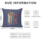 Retro Colorful Skis Soft Style Accent Throw Pillow
