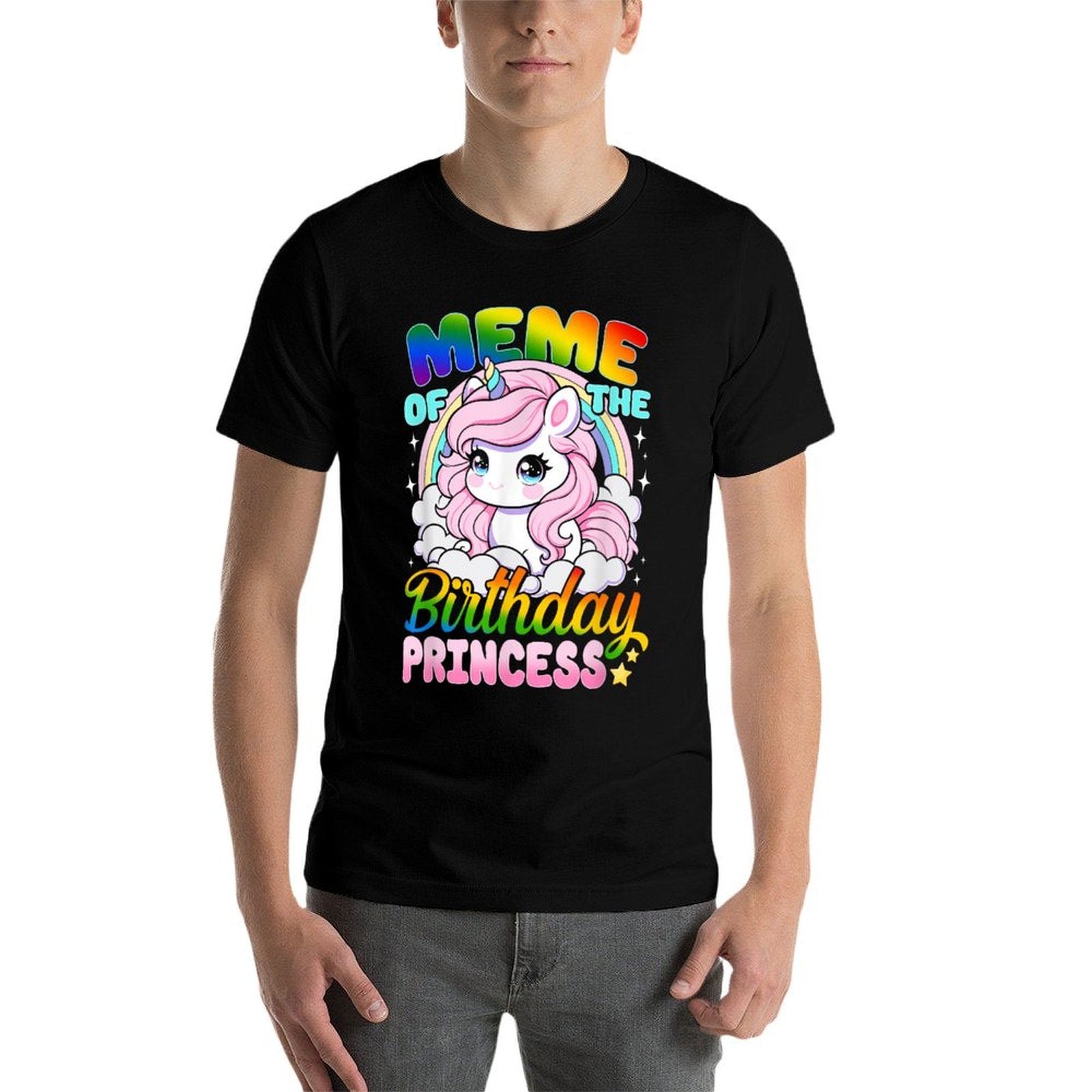 Meme Of The Birthday Princess Unicorn Matching Family  Heathered Texture T-Shirt