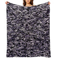 Abstract Purple Black - 7894 Plush Throw Blanket