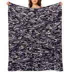 Abstract Purple Black - 7894 Plush Throw Blanket