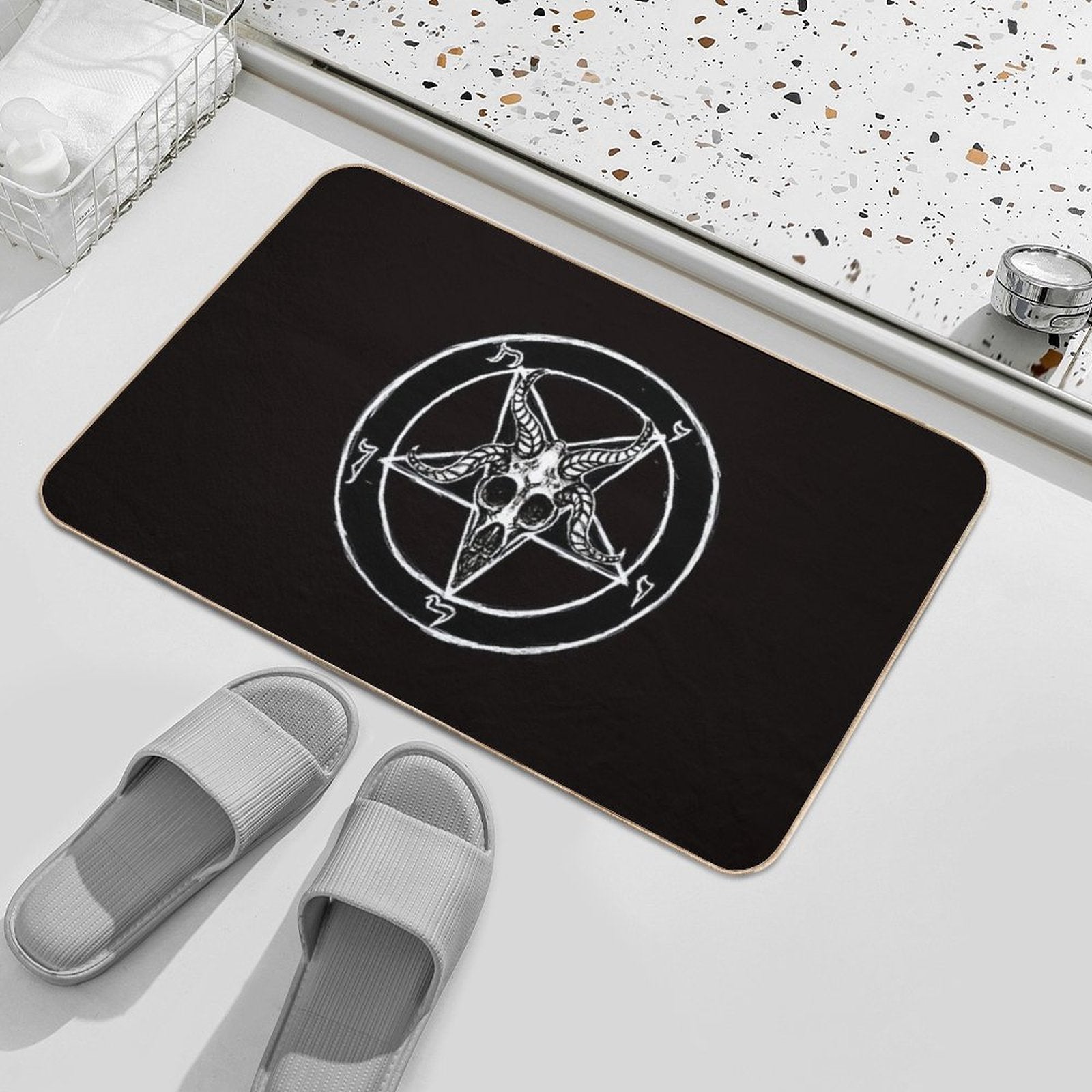 Baphomet Pentagram  Rapid-Drying Bath Mat