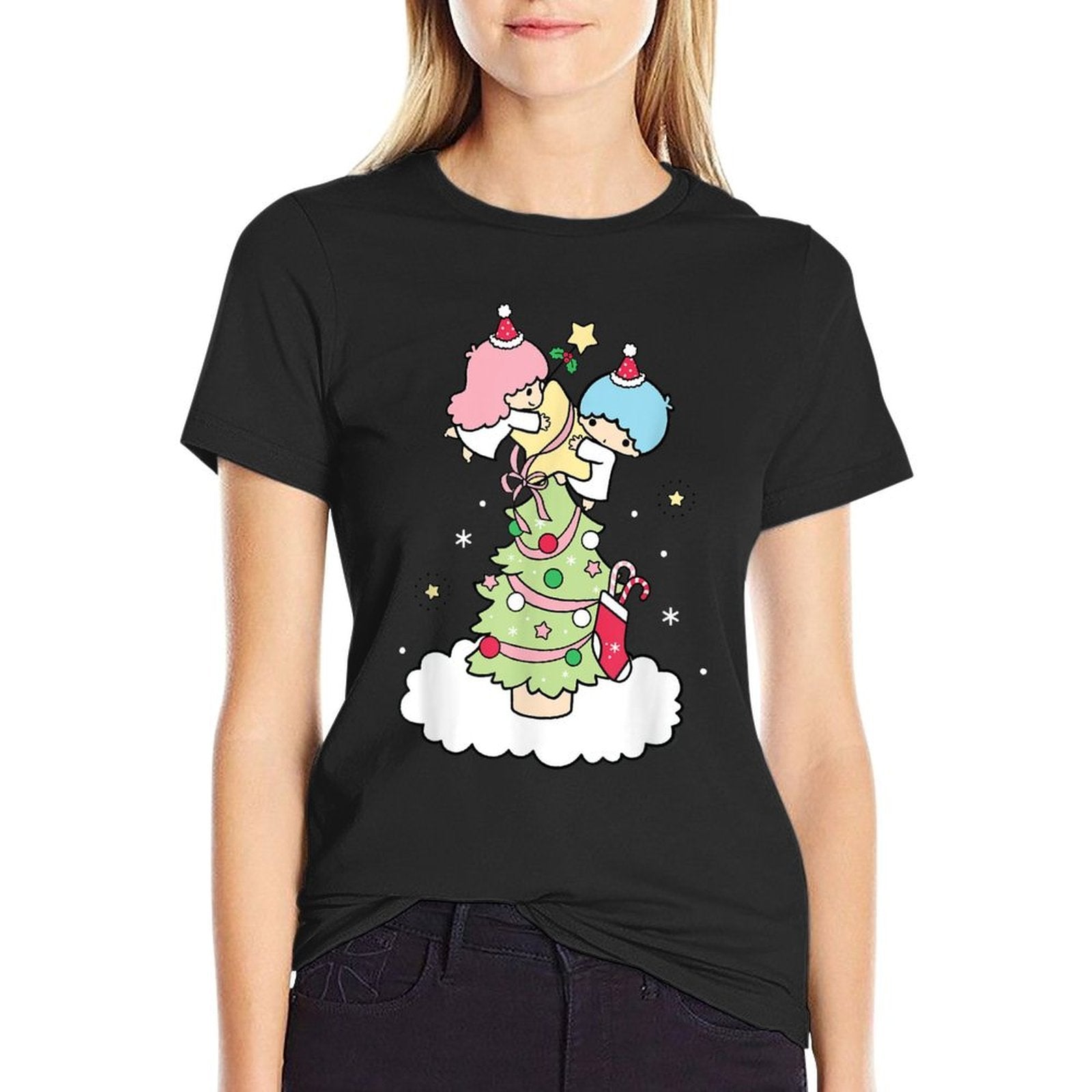 Little Twin Stars Christmas Tree  Trendy Pattern T-Shirt