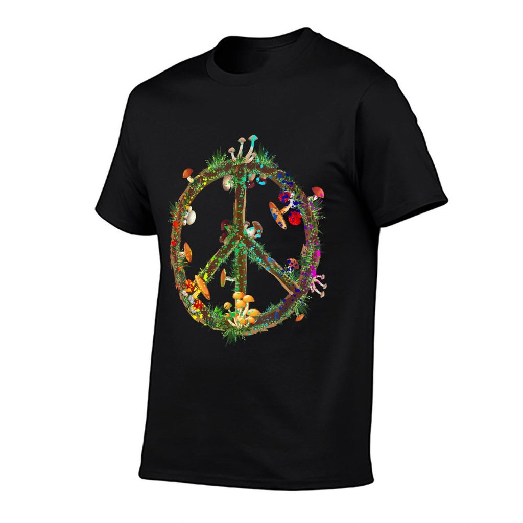 Magic Mushrooms Peace Sign Psychedelic Retro Shrooms Gift  Odor-resistant T-Shirt