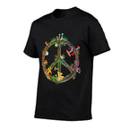 Magic Mushrooms Peace Sign Psychedelic Retro Shrooms Gift  Odor-resistant T-Shirt