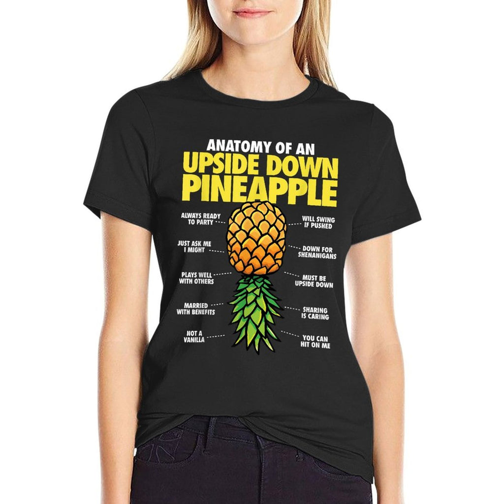 Funny Anatomy of An Upside Down Pineapple Swinger Lifestyle  Polyester Blend T-Shirt