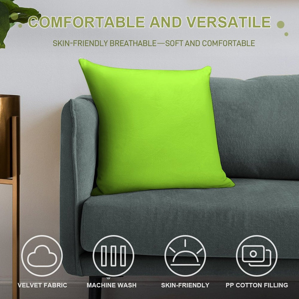 PLAIN GREEN YELLOW -100 YELLOW SHADES ON OZCUSHIONS ON ALL PRODUCTS Soft Ultra-Soft Texture Throw Pillow