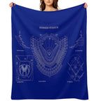 Dodger Stadium (White Stencil-No Background) Travel-friendly Throw Blanket