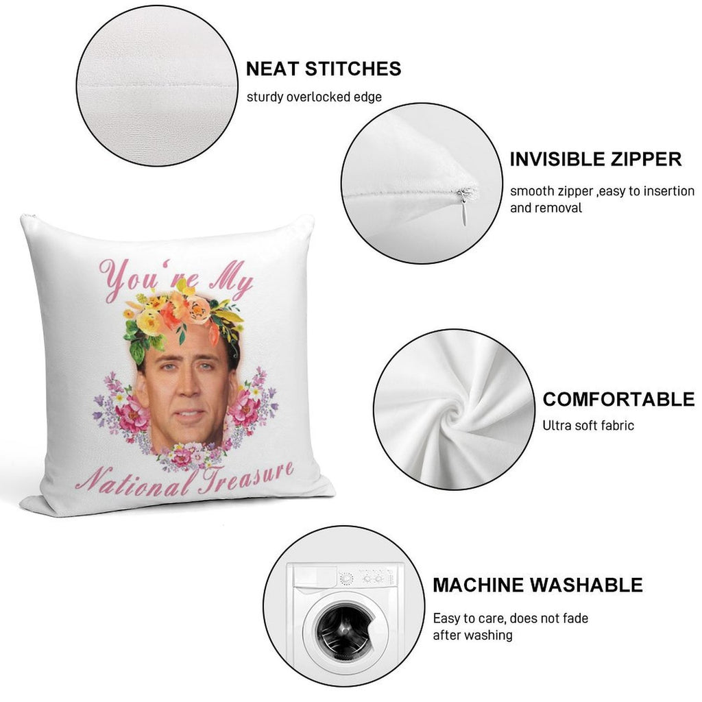 Nicolas Cage - You're My National Treasure - Nicholas Cage - Nick Cage - Nic Cage Soft Home Decor Throw Pillow