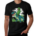 Cucumber Dino Pickle Riding T-Rex Funny Unisex-Adult, Black, Small,  Durable T-Shirt