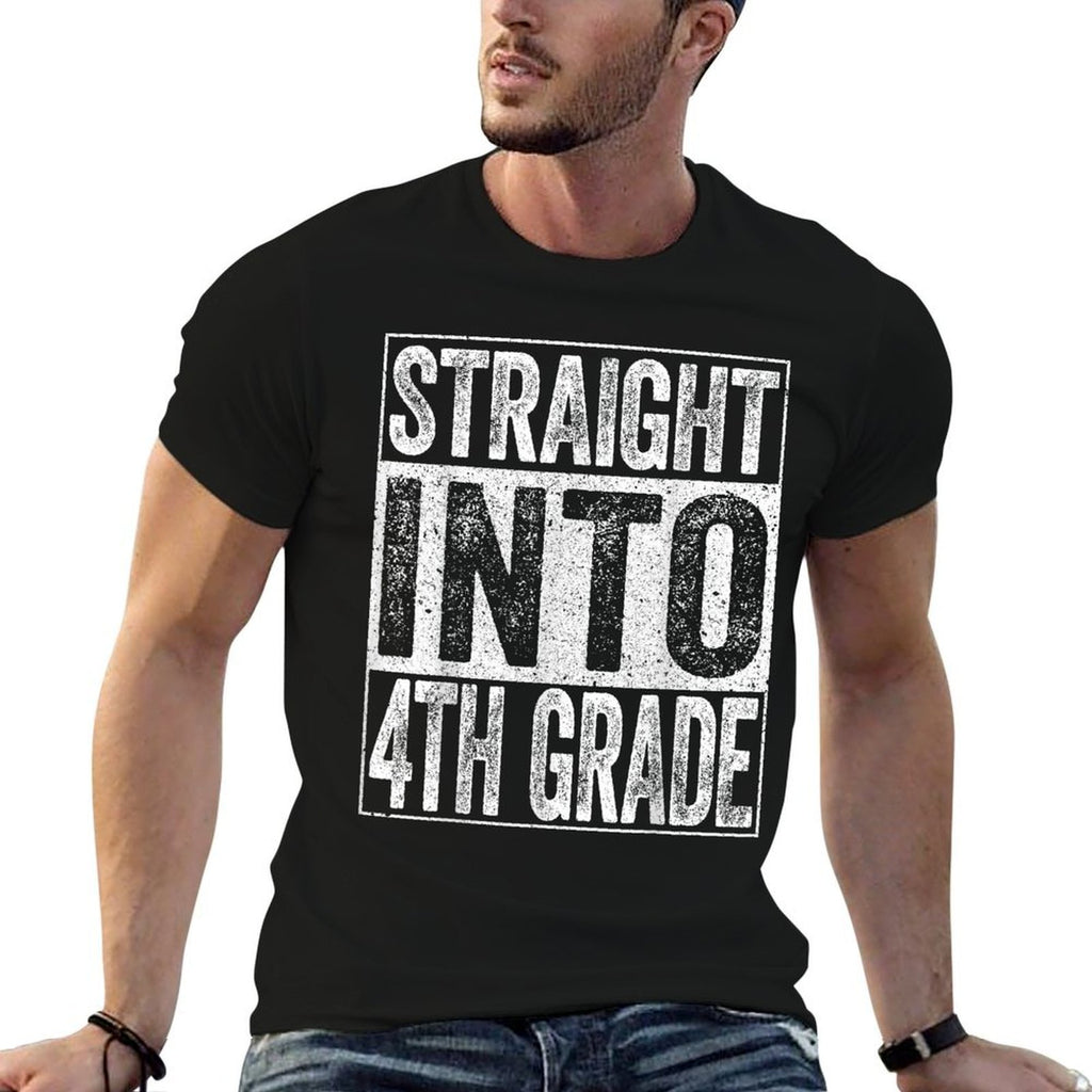 Straight Into 4th Grade Boy Girl Back To School  Lightweight T-Shirt