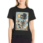 Vintage The Frenchie Mom Tarot Card Bulldog Skeleton Mothers  Relaxed-fit T-Shirt