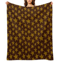 Bold Doodle Stars  Brown Machine-washable Throw Blanket