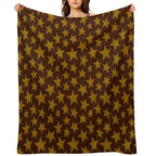 Bold Doodle Stars  Brown Machine-washable Throw Blanket