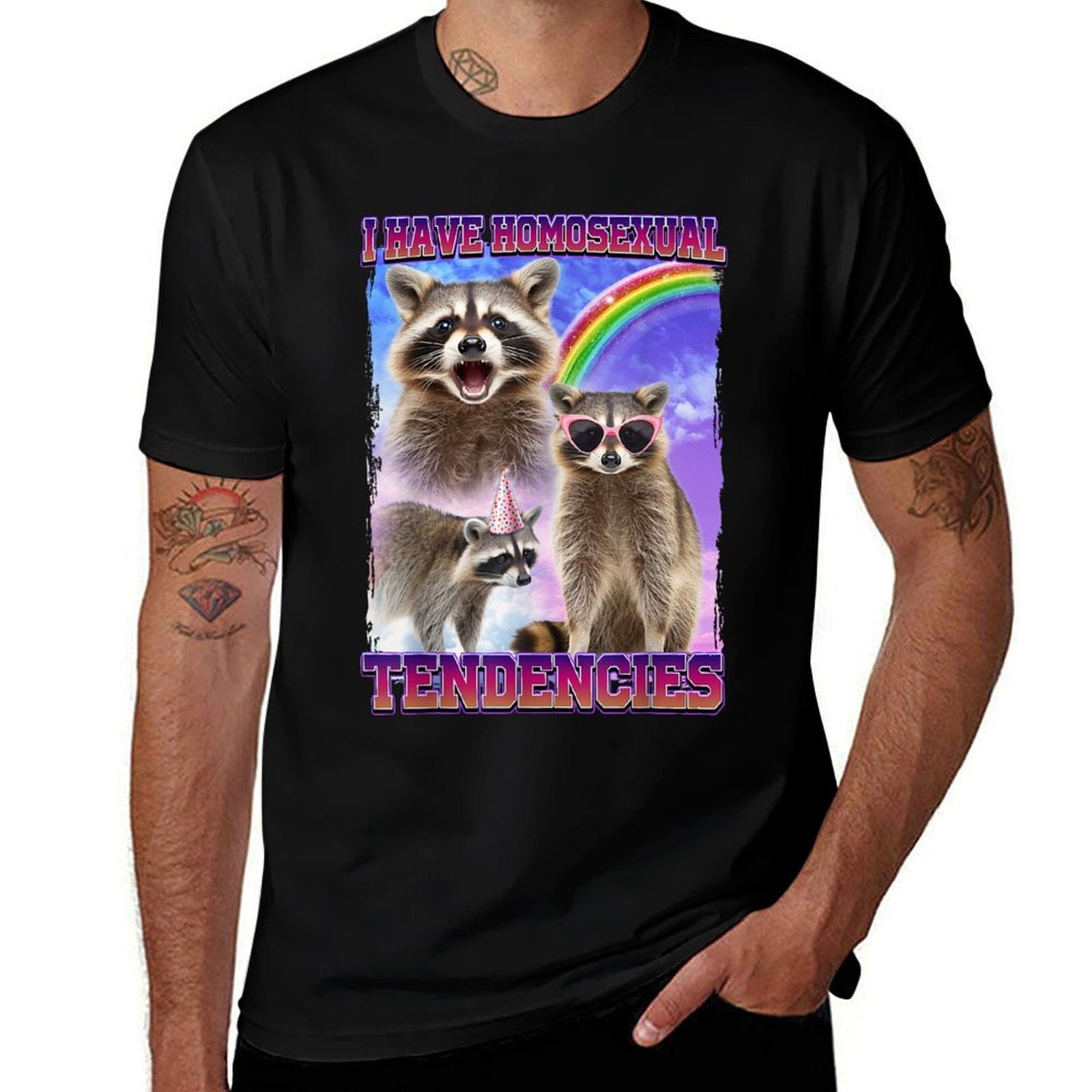 I Have Homosexual Tendencies Raccoon, Small  Lightweight T-Shirt