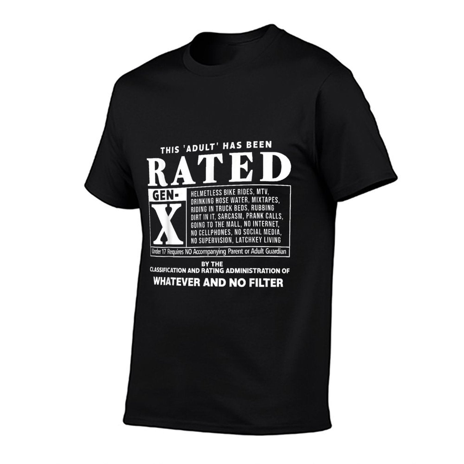 Funny Rated Gen X Generation X 80s Kid Humor  Slim-fit Cut T-Shirt