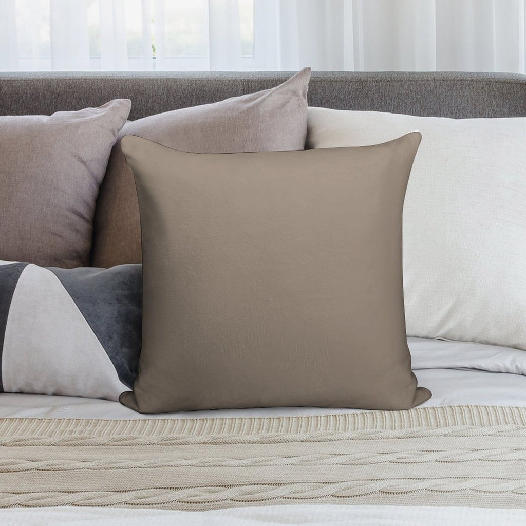 Plain Neutral Shade, A Taupe Shade, Trend Forecast Nutmeg Shade. Soft Luxury Feel Throw Pillow