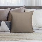 Plain Neutral Shade, A Taupe Shade, Trend Forecast Nutmeg Shade. Soft Luxury Feel Throw Pillow
