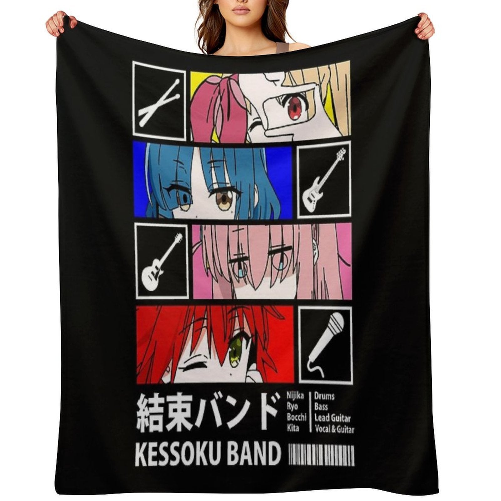 Kessoku Band Line Up Lightweight Throw Blanket