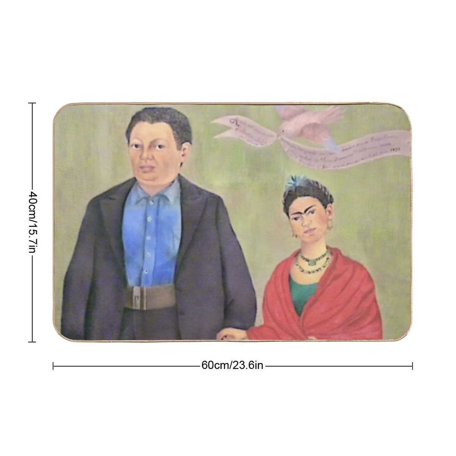 Frieda And Diego Rivera by Frida Kahlo  Anti-Trip Bath Mat
