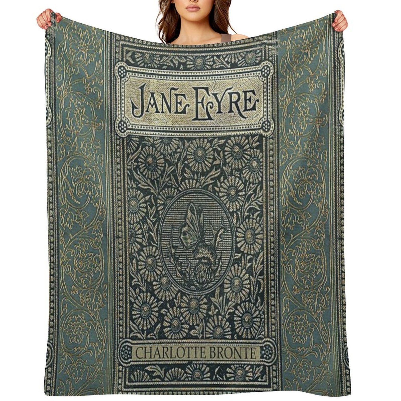 Jane Eyre Old Book Cover Design Comfort Throw Blanket