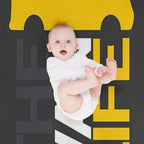 The Van Life Logo Grey Yellow Lightweight Throw Blanket