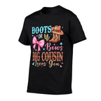 Boots Or Bows Gender Reveal Decorations Big Cousin Loves You  Stretchy T-Shirt