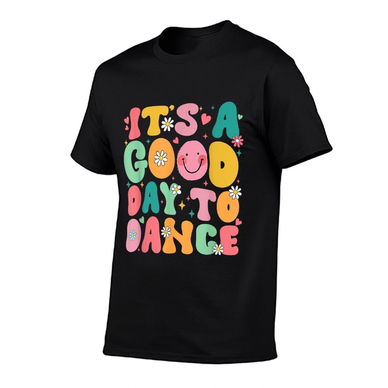 Groovy Its A Good Day To Dance Funny Dance Teacher - Black, Womens, Small,, Crew Neck, 100 Cotton, Printed  Ribbed Collar T-Shirt