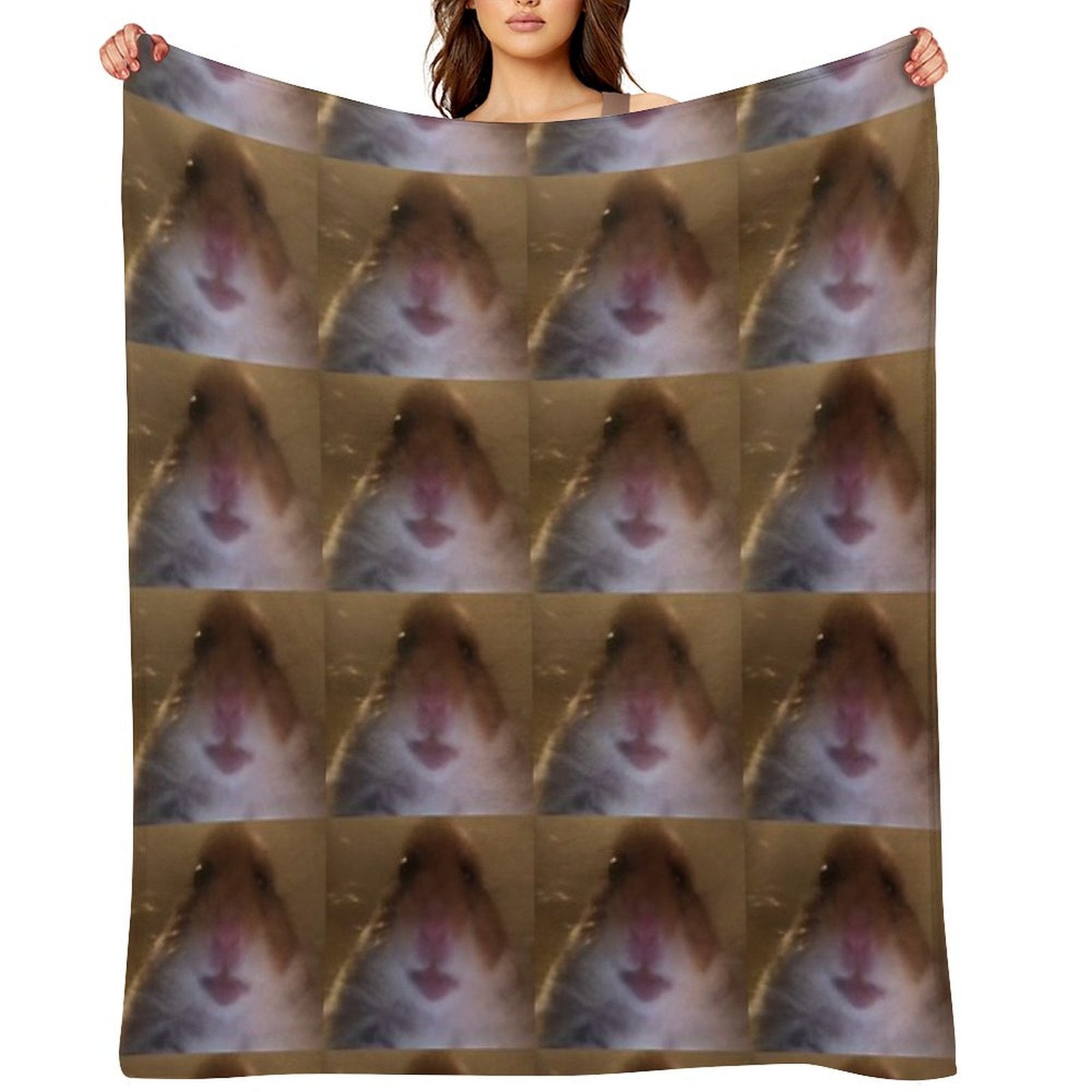 Staring Hamster Compact Throw Blanket