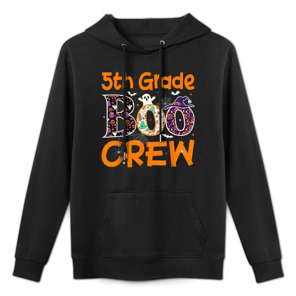 5th Grade Boo Crew Teacher Funny Fifth Grade Halloween Medium-Weight Fabric Hoodie
