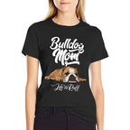 Funny English Bulldog Apparel Bulldog Mom Life Is Ruff Men Women  Tagless Design T-Shirt