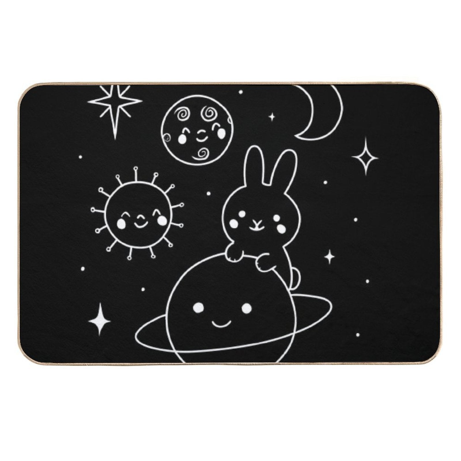 Hop Into The Cosmos (White)  Slip-Resistant Bath Mat