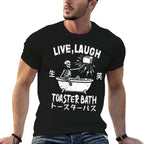 Womens Live Laugh Toaster Bath Japanese Funny Skeleton Meme  Slim-fit Cut T-Shirt
