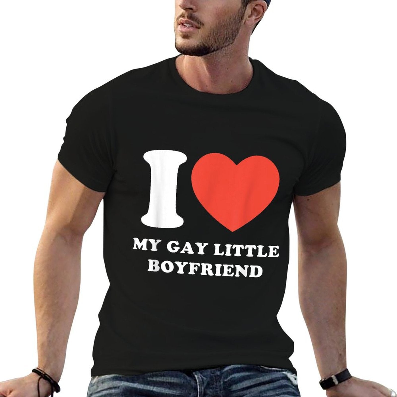 I Love My Gay Little Boyfriend Funny  Moisture-wicking T-Shirt